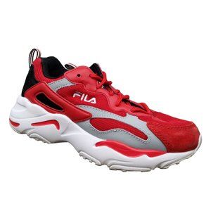 Fila Ray Tracer Athletic Shoes Red Leather Mesh Sneakers Womens 4.5 / Youth 3